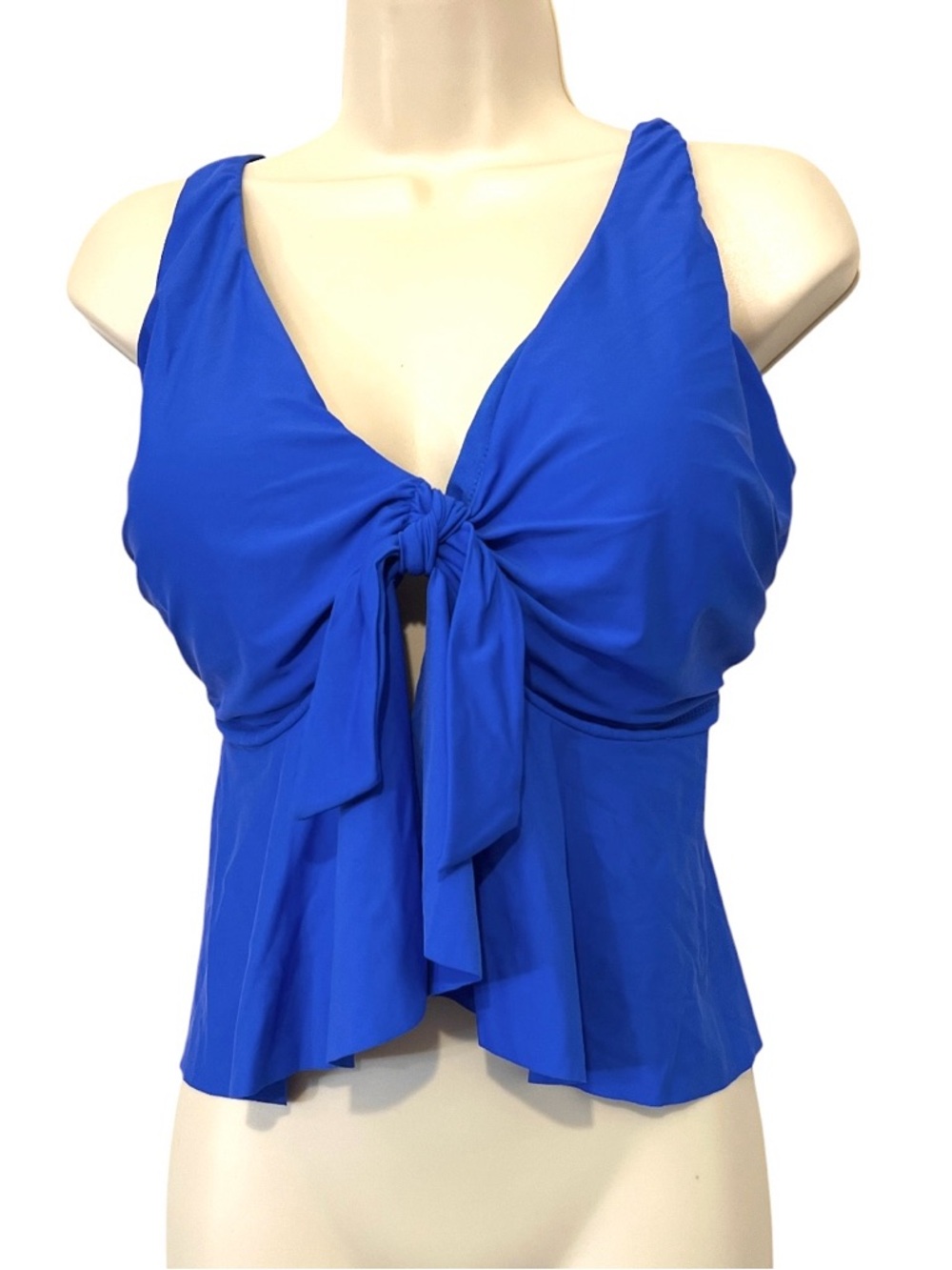 Raisins Curve Atlantic Solids Topanga Bra Tankini Top, Color Blue, Size 22W